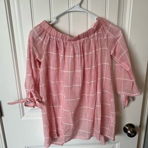 Off the shoulder pink top
